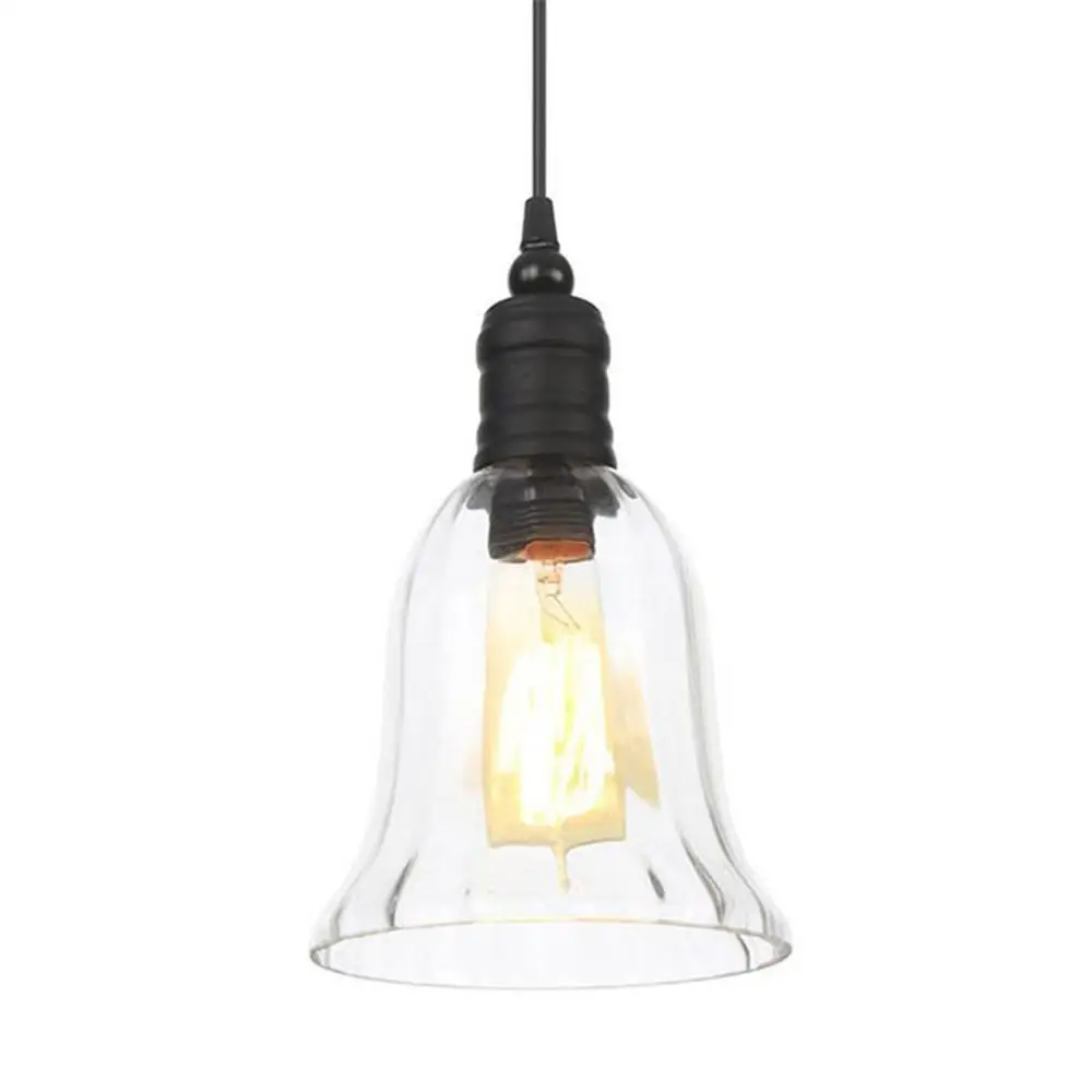 Черный подвесной светильник с прозрачными Стекло Абажур современные в середине