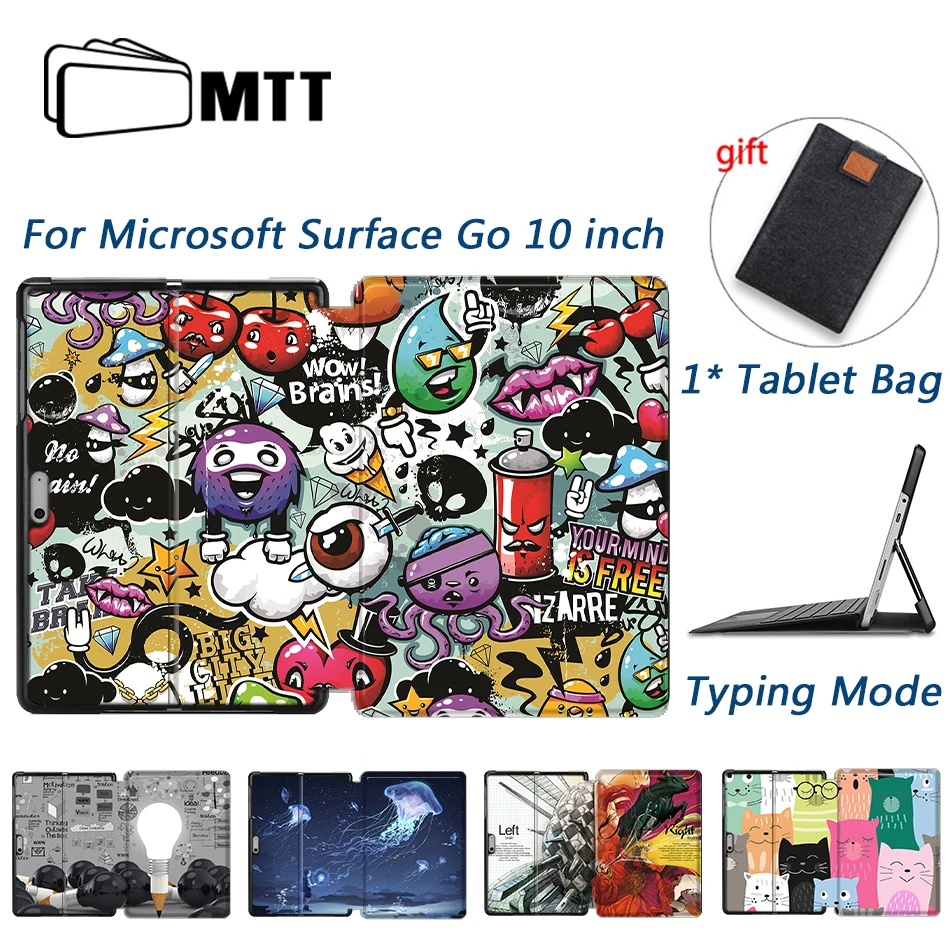 MTT граффити PU кожаный чехол для Microsoft Surface Go 10 дюймов планшет Folio флип с подставкой
