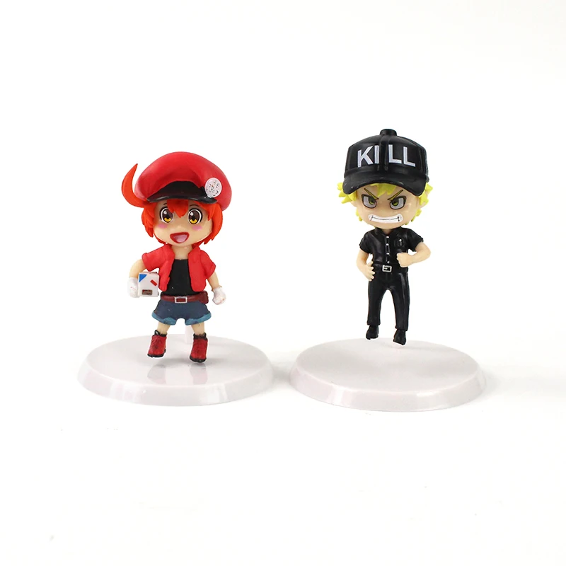 6 7 см шт./лот клетки на работе кровяные красные Hataraku Saibou Q Ver. ПВХ фигурки аниме