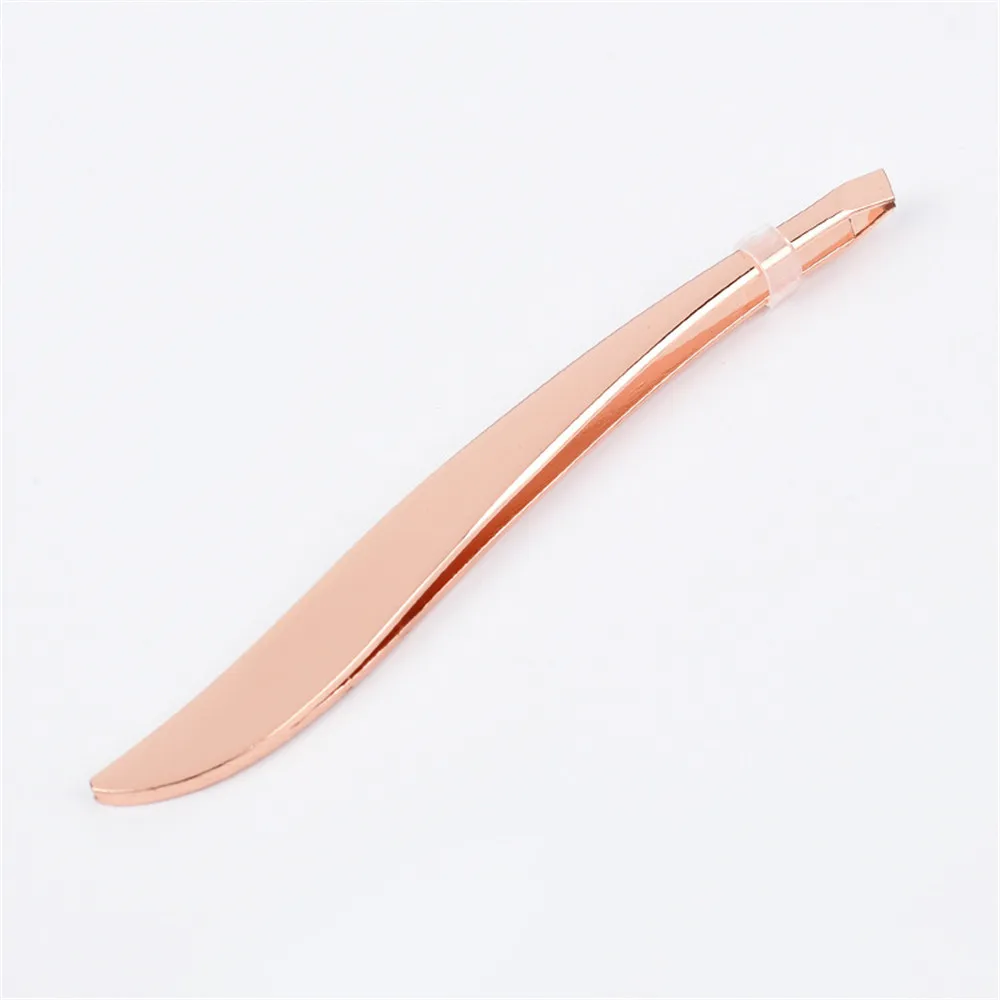 1 шт. пинцет для бровей, для красоты, наклонный съемник, нержавеющая сталь, зажимы для бровей, для удаления волос, для лица, инструменты для макияжа, совершенно новые - Цвет: rose gold