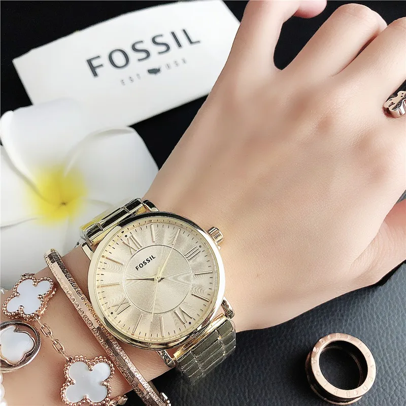 

Fossil- Quartz Wrist Dress Women Watches Silver Bracelet Ladies Watch Stainless Steel Clock Casual Watch