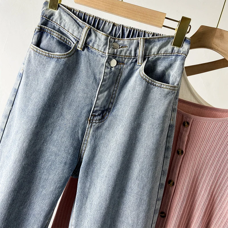 Осень и весна 2021 прямые широкие джинсы женские брюки в Корейском стиле с высокой