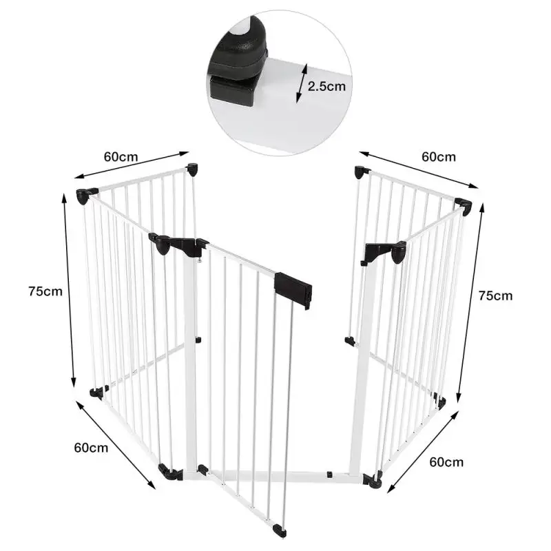 

White 5-piece Safety Fence Staircase Fence Fix Pets Baby Safety Sturdy Gate Bar Install Household Secure Tool Parts HWC