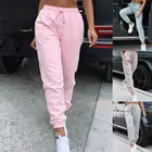 Брюки Женские однотонные на шнурке, утепленные плюшевые повседневные, до щиколотки, с эластичным поясом, повседневная одежда