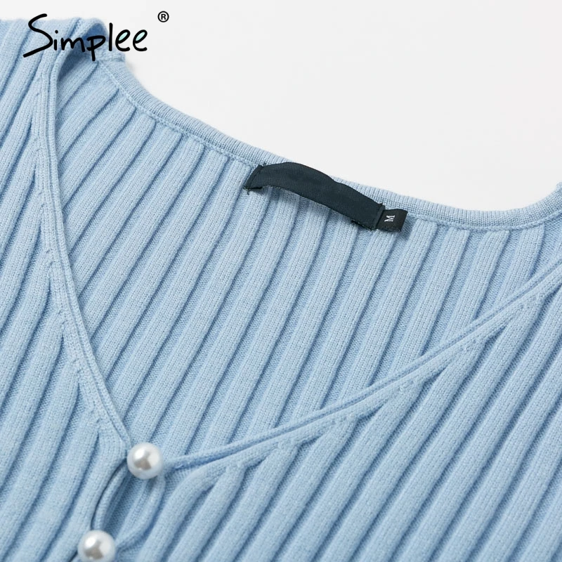 Simplee вязаный короткая кардиган женский осень-зима кардиганV-образным вырезом