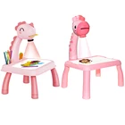 Детский светодиодный проектор, художественный стол для рисования, игрушки, детская доска для рисования для письма, Настольная музыкальная проекция, развивающая игрушка для раннего обучения