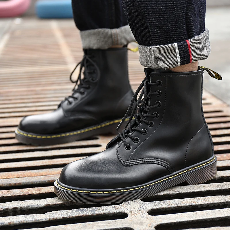 Мужские Роскошные Ботинки Martin модные дизайнерские зимние ботинки из натуральной