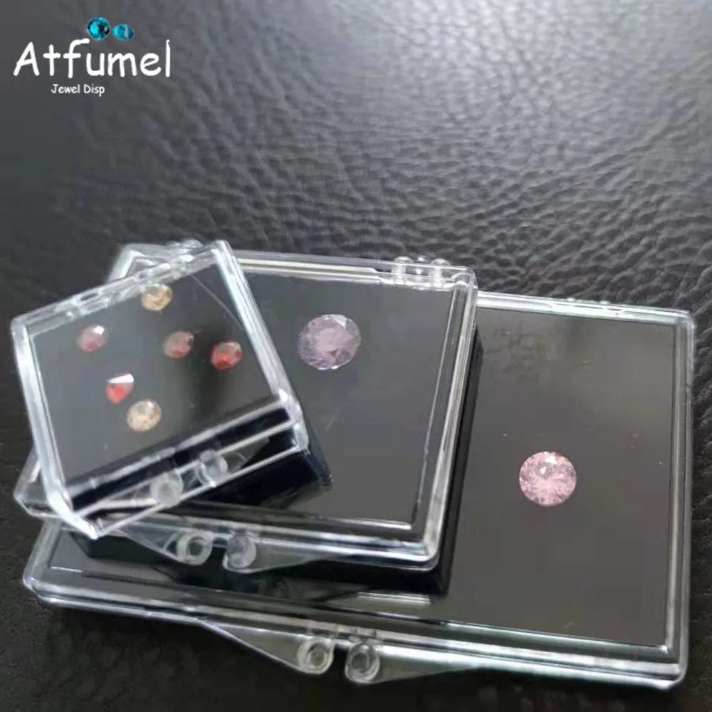Classic Clear Gem Jewelry Display Storage Box Diamond Organizer Gemstone Teaching Specimen Packaging | Украшения и аксессуары