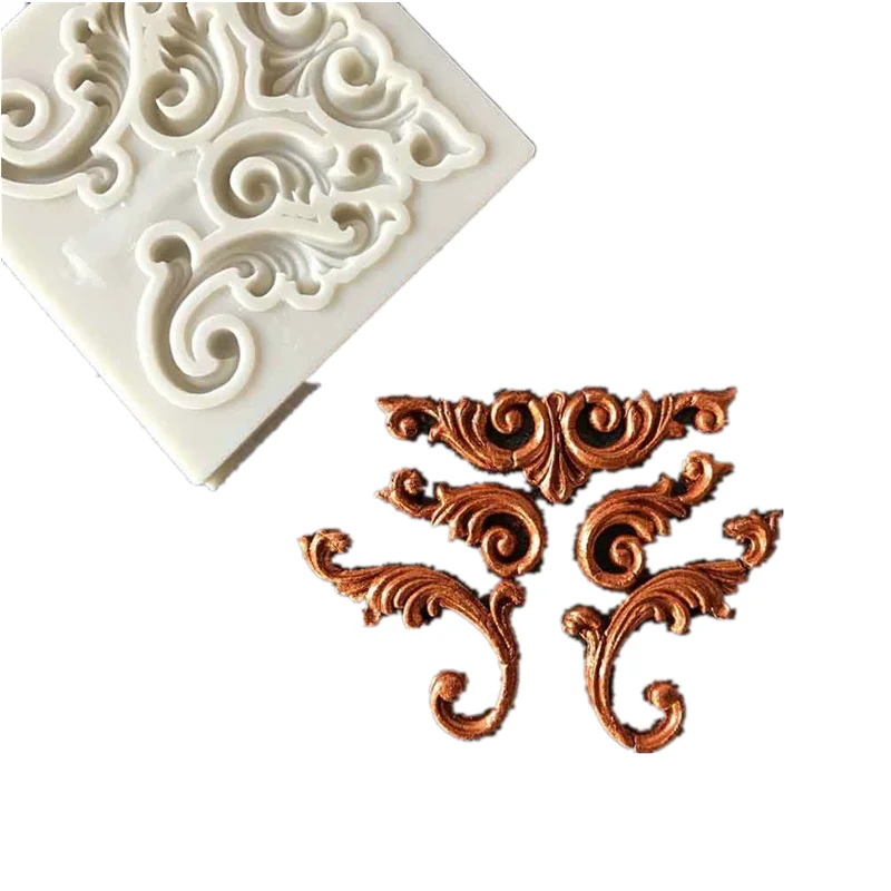 Античный тиснение рамка Fondant (сахарная) торта силикона прессформы Инструменты