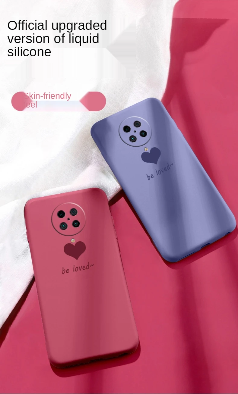 

Love Love Heart Xiaomi Redmi K30 Commemorative Edition Phone Case Female Liquid Silicone Internet Hot All Wrapped Drop-Resistant