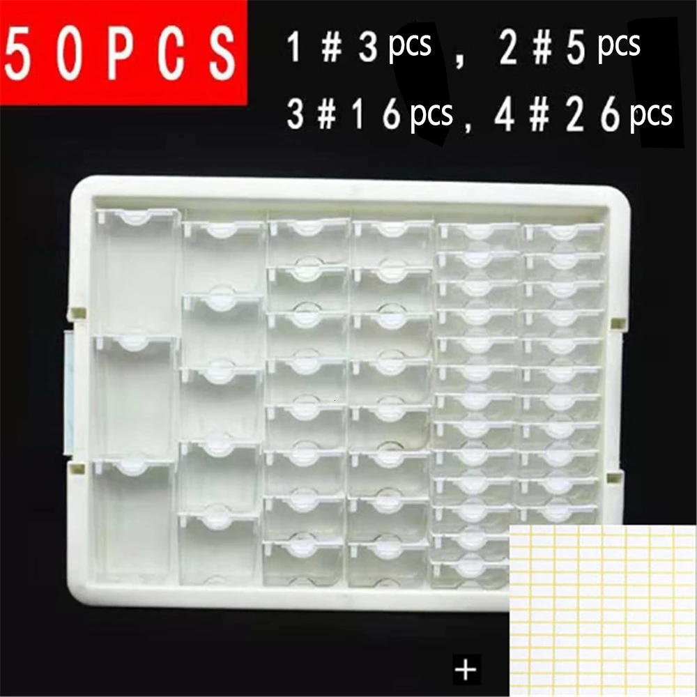 AZQSD-Caja de almacenamiento de accesorios de pintura con diamantes, contenedores transparentes para guardar teselas de mosaico para cuadro o bordado y otros accesorios de joyer&iacute;a-1