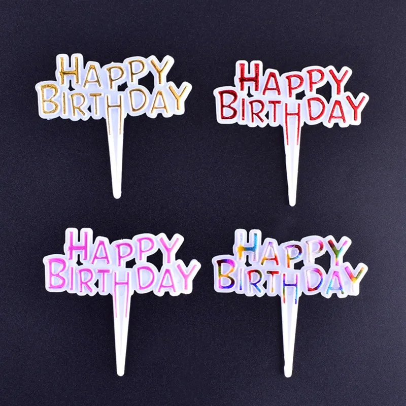 

100 шт./компл. Пластик Топпер для торта «С Днем Рождения» вечерние карты декоративные принадлежности Горячая различных дня рождения украшени...