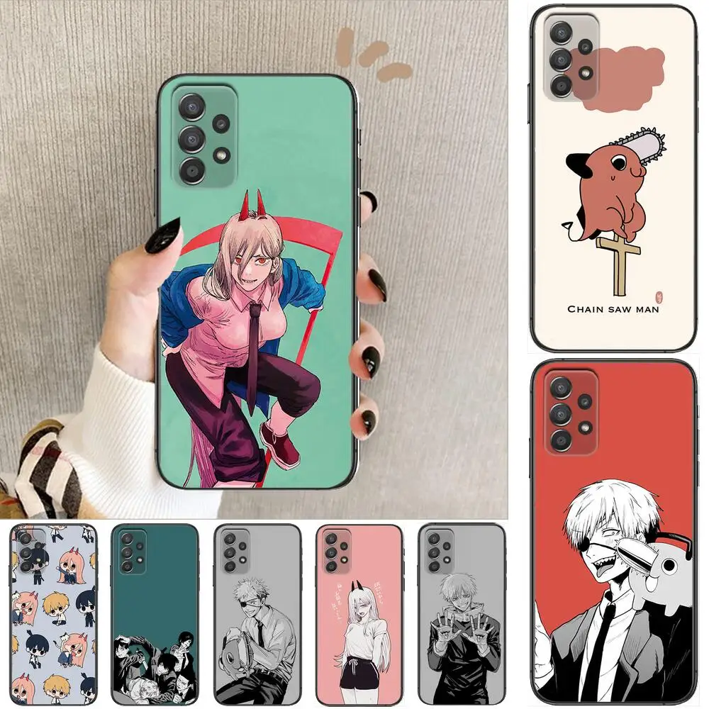 

anime Chainsaw Man Phone Case Hull For Samsung Galaxy A70 A50 A51 A71 A52 A40 A30 A31 A90 A20E 5G a20s Black Shell Art Cell Cove