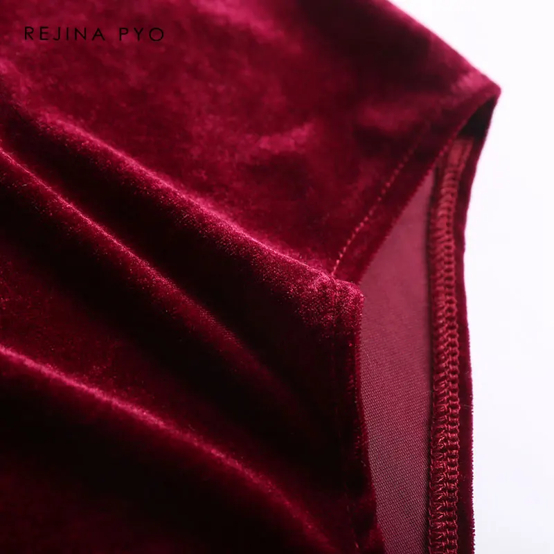 Женский бархатный комбинезон BIAORUINA бордовый сексуальный с V образным вырезом