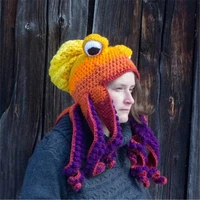 autumn and winter new products creative hip hop funny octopus handmade knitted woolen headgear hat