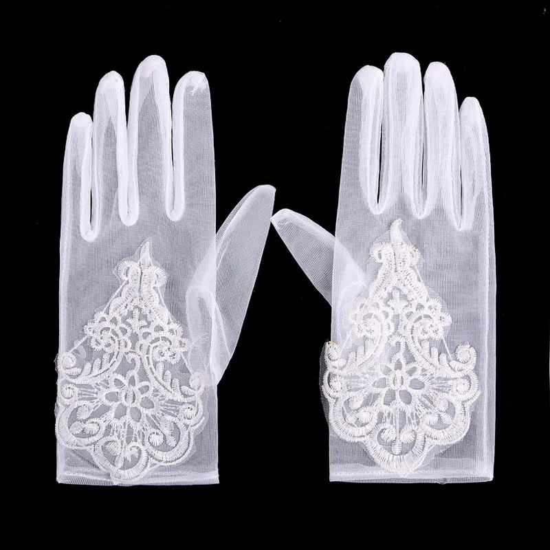 

Kagenmo Flower Wedding Short Gloves Bridal Mesh Gloves white HSM-10