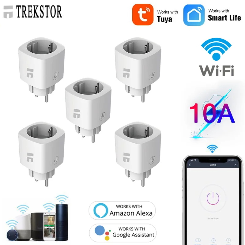 

Смарт-розетка с Wi-Fi и таймером, 10 А, 5 шт.