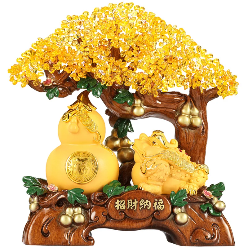 Фэн-шуй из золотой смолы украшения для гостиной винный шкаф счастливая