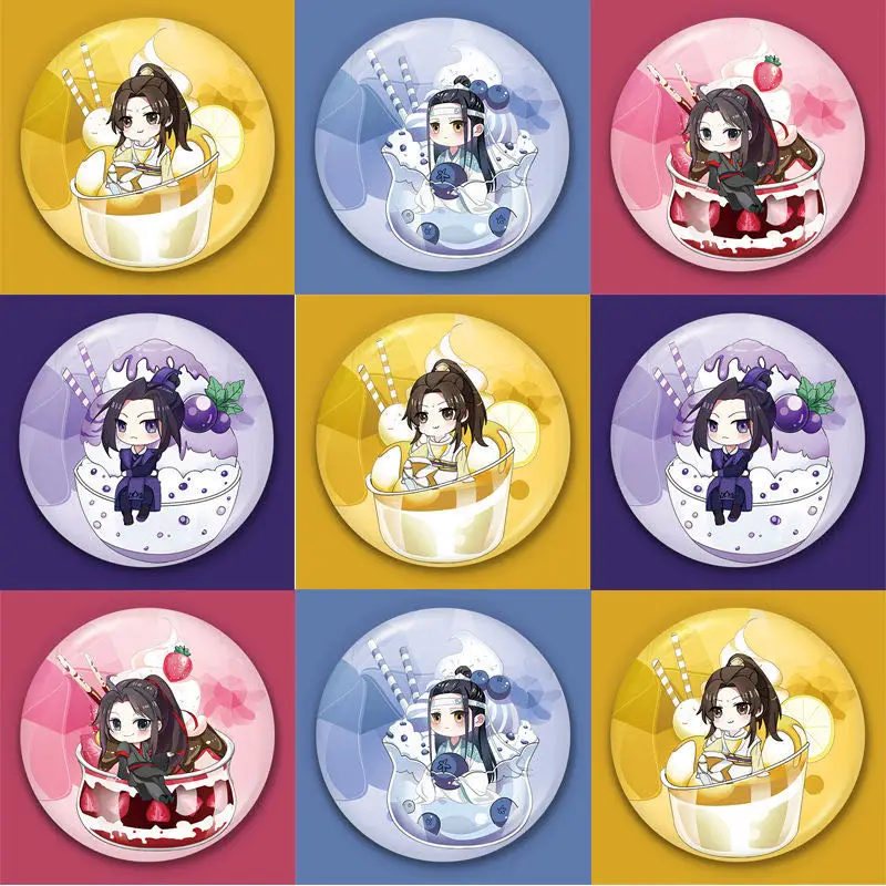 Mo Dao Zu Shi значок мультяшная аниме фигурка Wei Wuxian Lan Wangji круглая металлическая