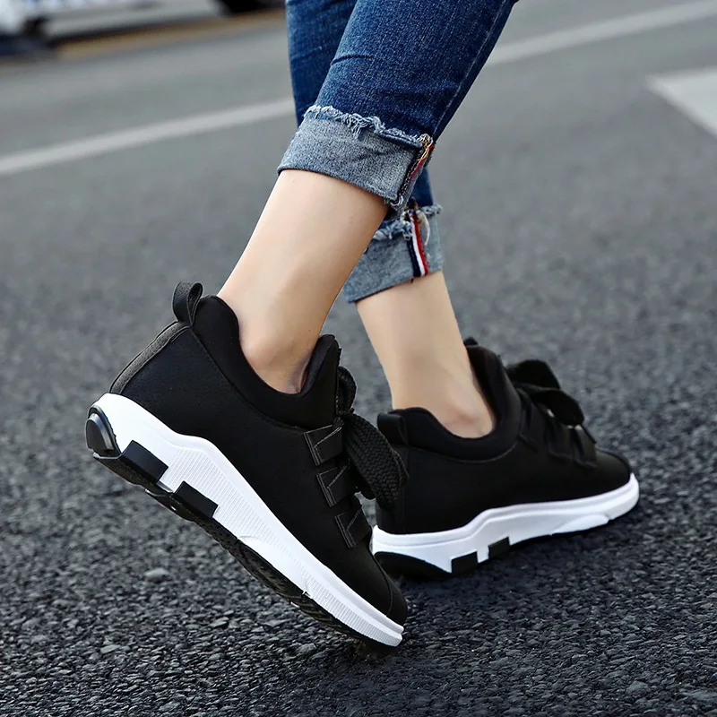 

Sports shoes women's 2019 new Korean version of frosted leather case feet student soft-soledrunning shoesinner increasedsneakers