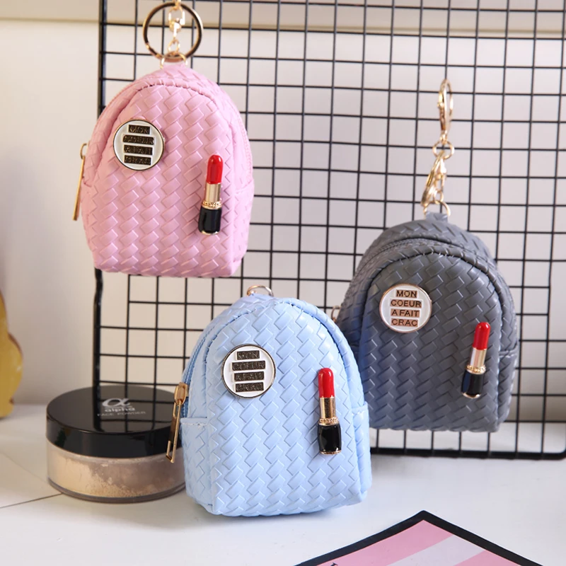 Миниатюрная однотонная косметичка с принтом губной помады дорожная сумка из