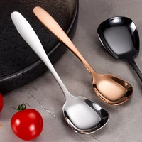304 creative stainless steel tableware square head flat bottom spoon stainless steel thickened dessert student soup spoon