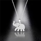 Винтажное Элегантное ожерелье в виде животного, ожерелье в виде слона из нержавеющей стали, винтажное ожерелье с подвеской, очаровательный подарок для женщин, друзей