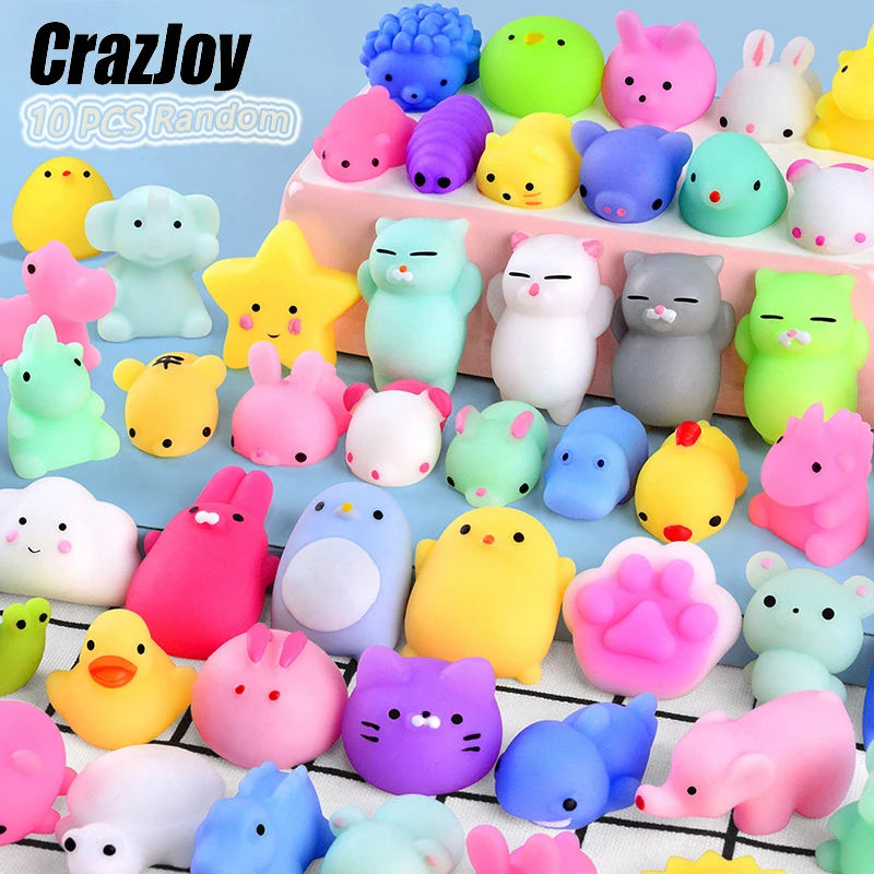 

10Pcs Cute Mochi Toys For Children Slow Rising Squeeze Squishy Soft Animal Party Fidget Antistress Kawaii Stress Relief Toy