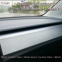 subsection matte carbon fiber decoration dashboard for tesla model 3 center control panel protective for tesla model y cover