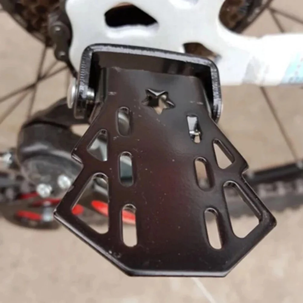 

1 Pair Bike Metal Rear Pedals MTB Folding Footrests Cycling Accessories Bicycle Foot Pegs Rear Seat Black