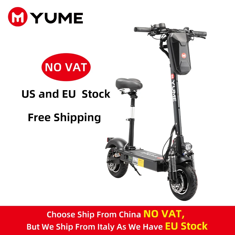 

YUME D4+ 10 Inch 52v 2000W Dual Motor 2 Wheels Folding Electric Scooter for Adult With Removable Seat