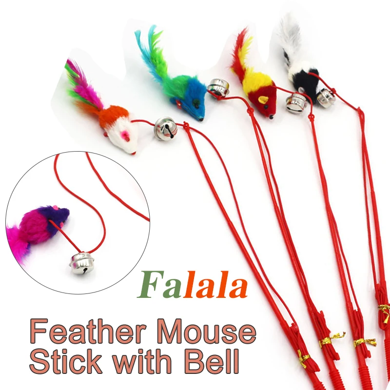 Забавная фотоловушка в виде кошки с колокольчиком подвесная искусственная мышь