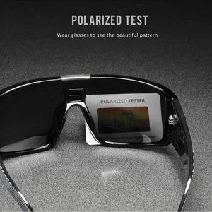 Windproof Shield Frame Polarized Sunglasses Men Sport Goggle Eyewear Over Size Sun Glasses With Box  in India