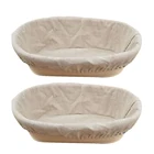 Корзина из ротанга для теста, выпечки, хлеба, 2 шт., овальная, корзины для ферментирования