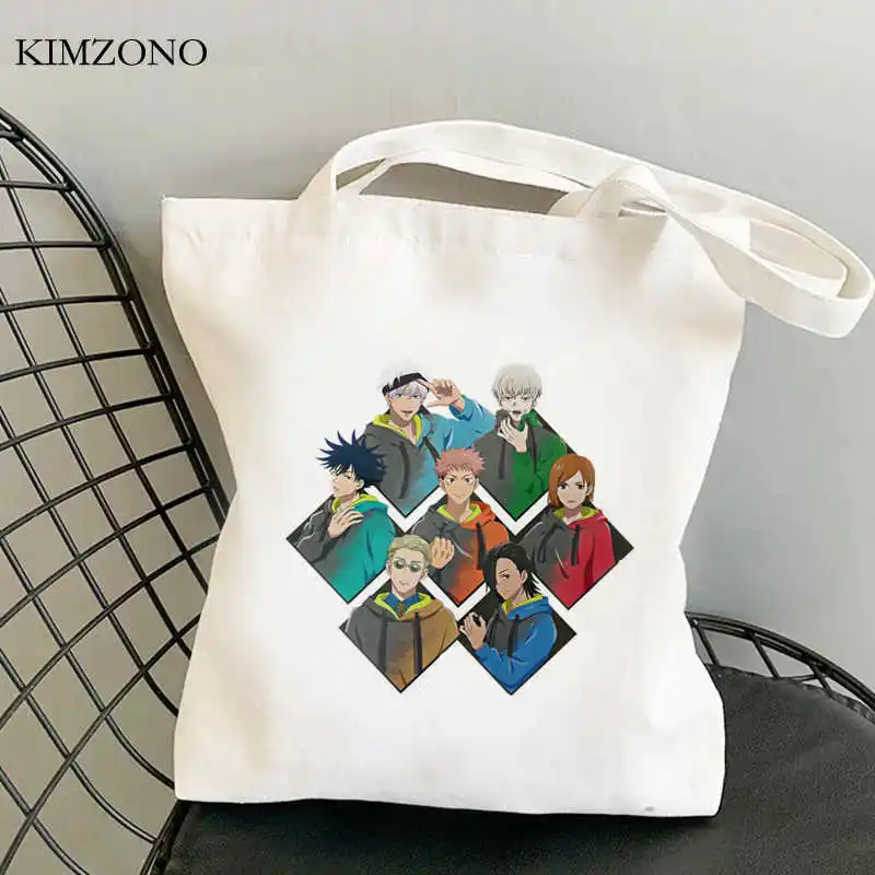 

Сумка для покупок juютсу Kaisen, сумка для продуктов, сумка для покупок, сумка для покупок из переработанной ткани, тканевая сумка