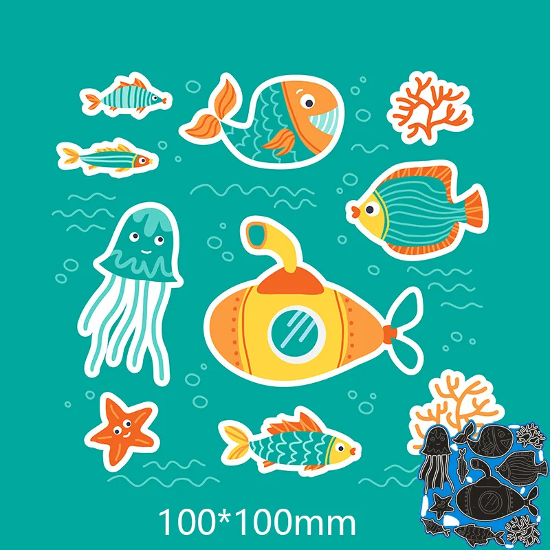 

Fish Yacht Metal Cut Dies Stencils for Scrapbooking Stamp/Photo Album Decorative Embossing DIY Paper Cards