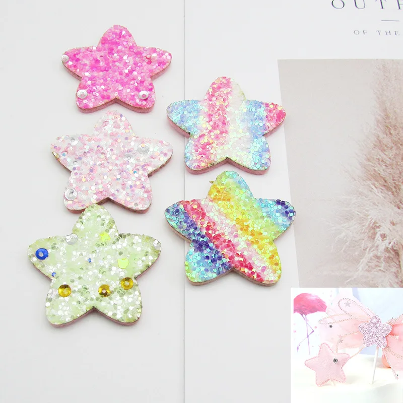 3 5 см 30 шт. блестящие/блестящие аппликации в форме звезды для детей DIY пластыри и