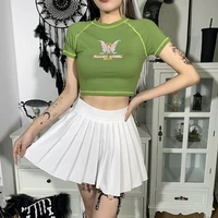 sweet cute angel graphic tees women crop tops 2020 summer street casual wear basic slim t shirt college style tees female