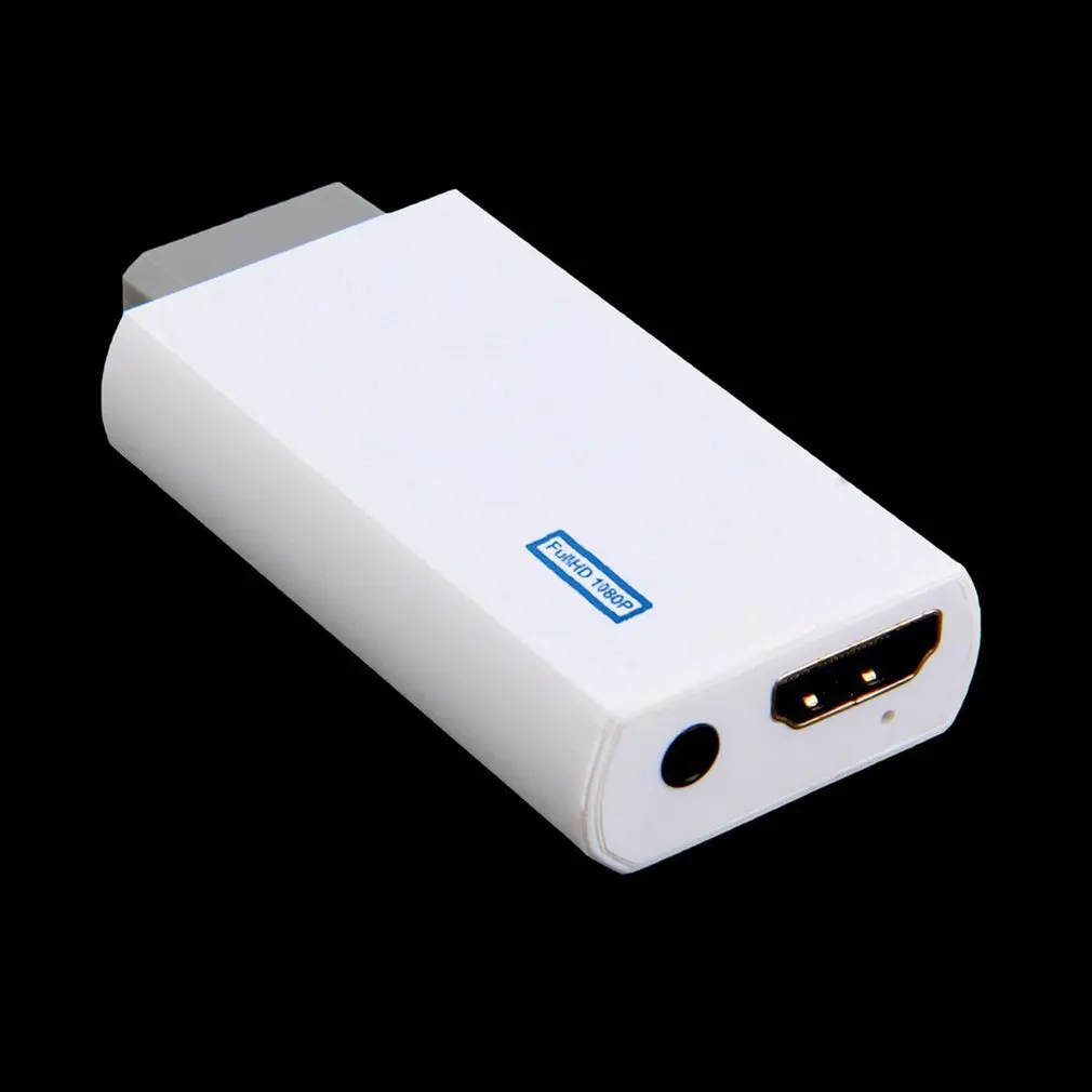 

White Plastic Wii to HDMI Wii2HDMI Adapter Converter Full HD 1080P Output Upscaling 3.5mm Audio Video Output