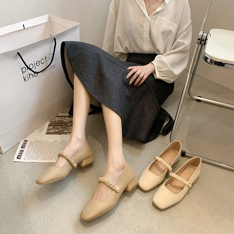 

Shoes Woman Flats Shallow Mouth Low Heels Casual Female Sneakers Modis Soft Square Toe Dress New Summer Comfortable 2021 Lace-Up