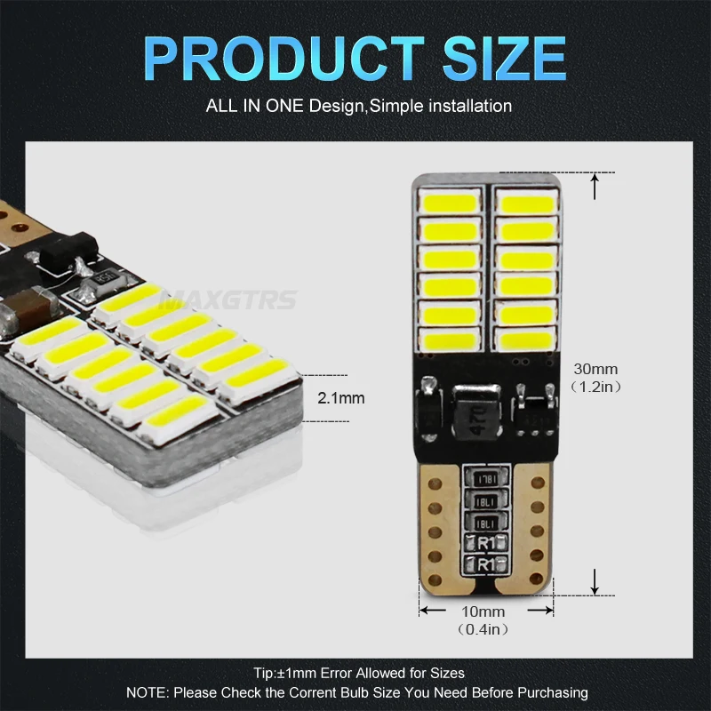 5x 800LM 1000LM T10 W5W 3014 чип 24Led SMD Canbus Авто Номерного Знака купол Включите Singal светильник