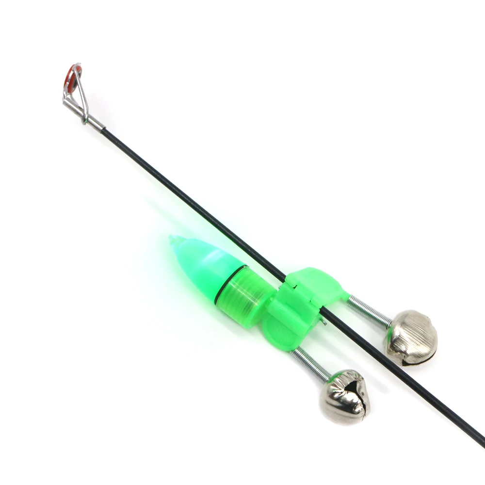 10Pcs/Set Twin Spiral Bells Fishing Bite Alarms Outdoor Night Carp Fishing Rod Tip Clips Tool Accessories peche