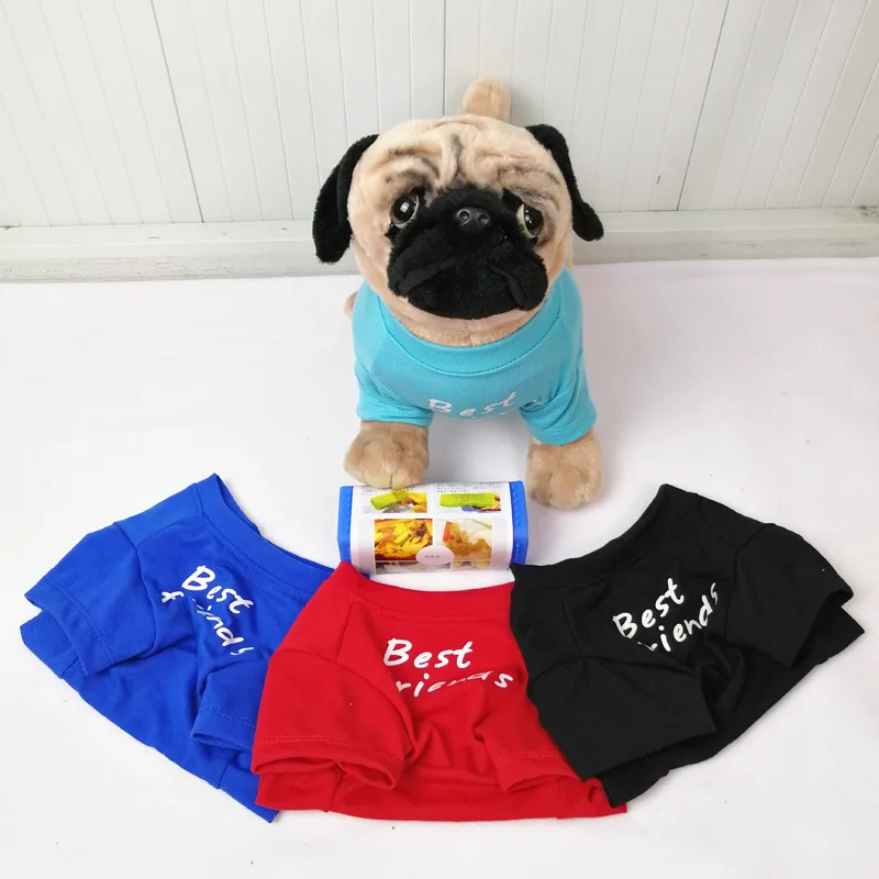 

Fashion Letter Printed Bulldog Round Neck Dog Shirts Bichon Pet Clothes Teddy Small and Medium Puppy Cat Pullover Dog Clothing