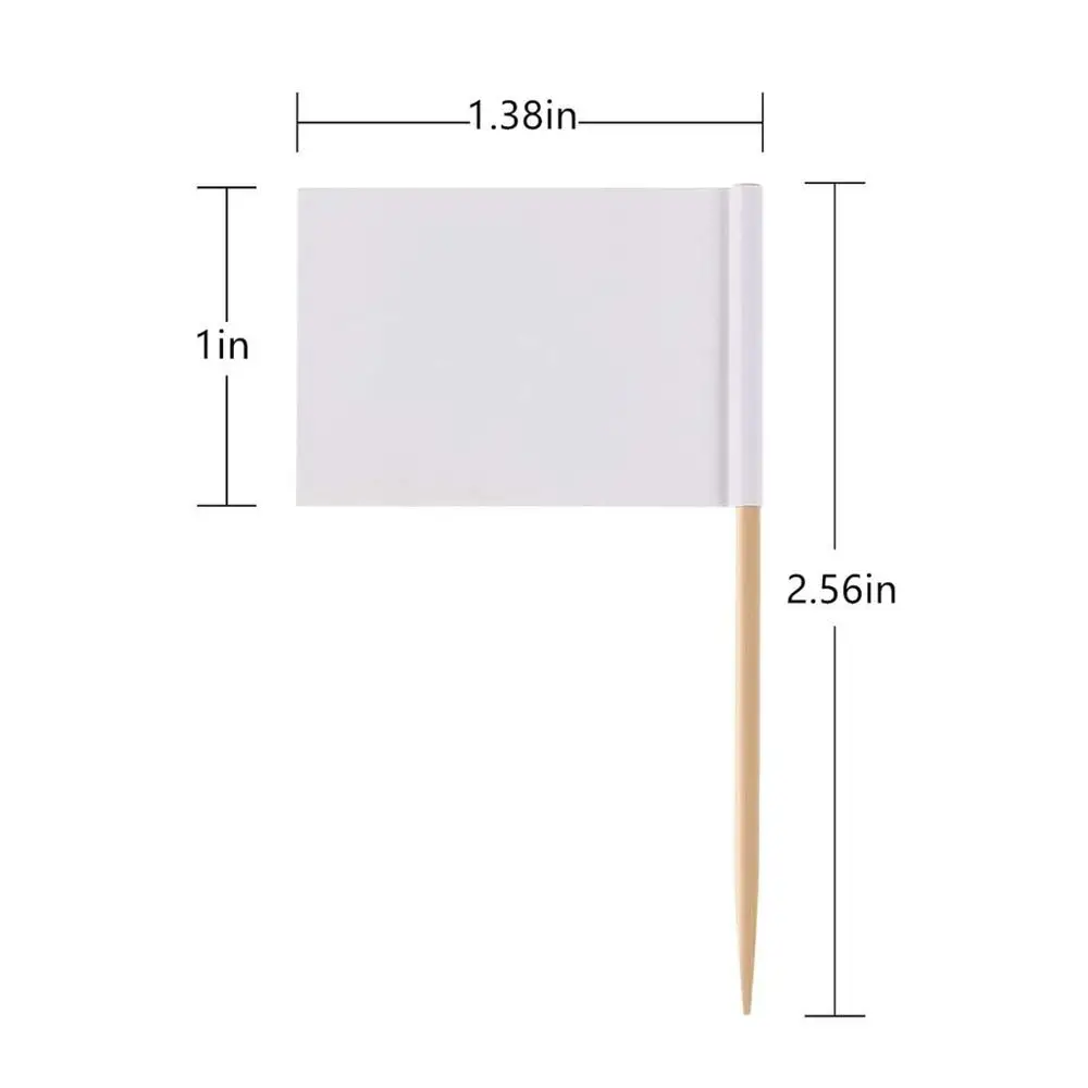 Национальный флаг зубочисток без рисунка 100 шт. белый используется для небольших