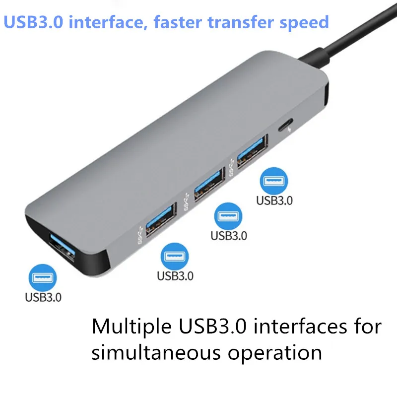 5 в 1 USB C док-станция для ноутбука USB 3,0 HDMI PD Fealushon для MacBook samsung Galaxy S9/S8/S8+ type C док-станция usb-хаб