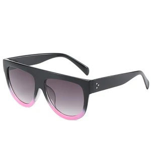 Classic Vintage Women Sunglasses Flat Top Cat Eye Shadow New 2019 Brand Design Black Pink Luxury Sun