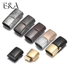 2 комплекта магнитных застежек из нержавеющей стали, 10*5 мм 12*6 мм, золотые застежки для кожаного шнура, магнитные принадлежности для самостоятельного изготовления ювелирных украшений, принадлежности для браслетов