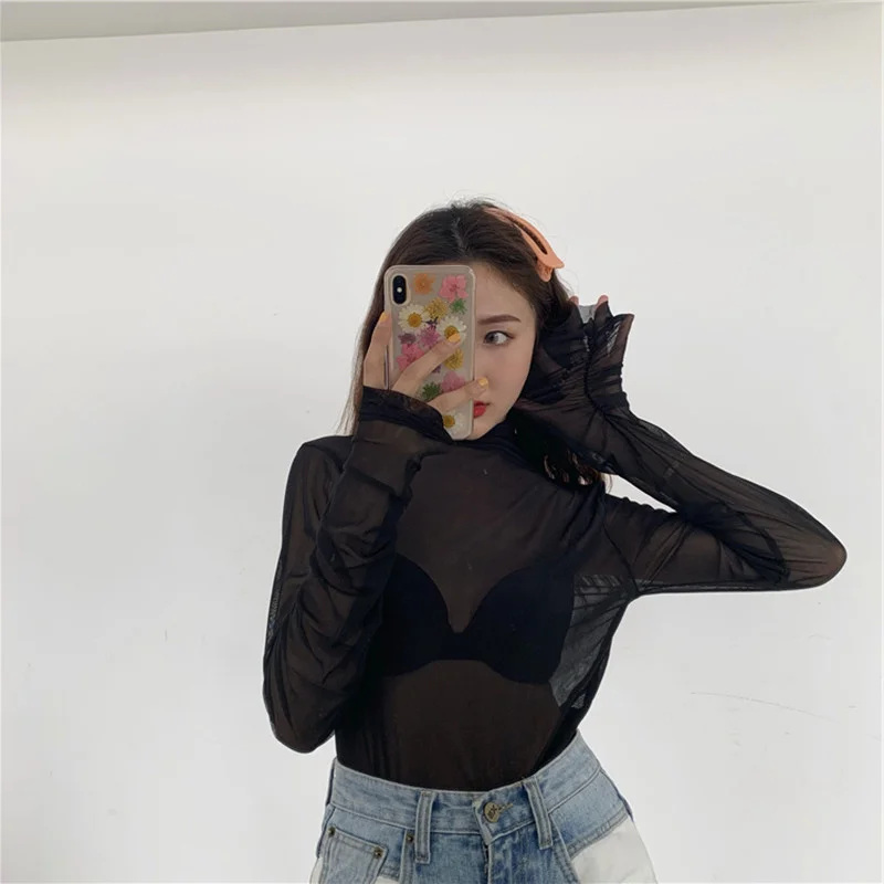 Солнцезащитный сетчатый топ Xuan Ya в гонконгском стиле яркие цвета модный супер