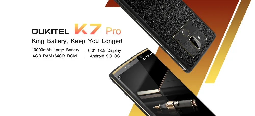 OUKITEL K7 Pro 6,0 ''18:9 Android 9,0 10000mAh смартфон 4 Гб 64 Гб MT6763 Восьмиядерный мобильный телефон с распознаванием лица и отпечатком пальца 9 В/2 А