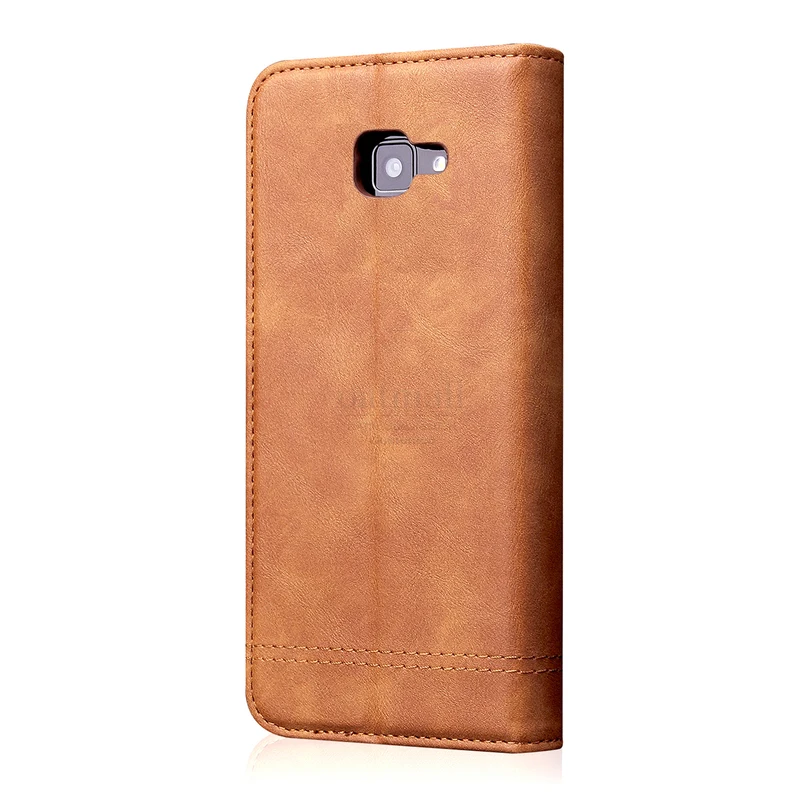 Роскошный тонкий кожаный чехол книжка в стиле ретро для Samsung Galaxy J4 Plus 2018 бумажник